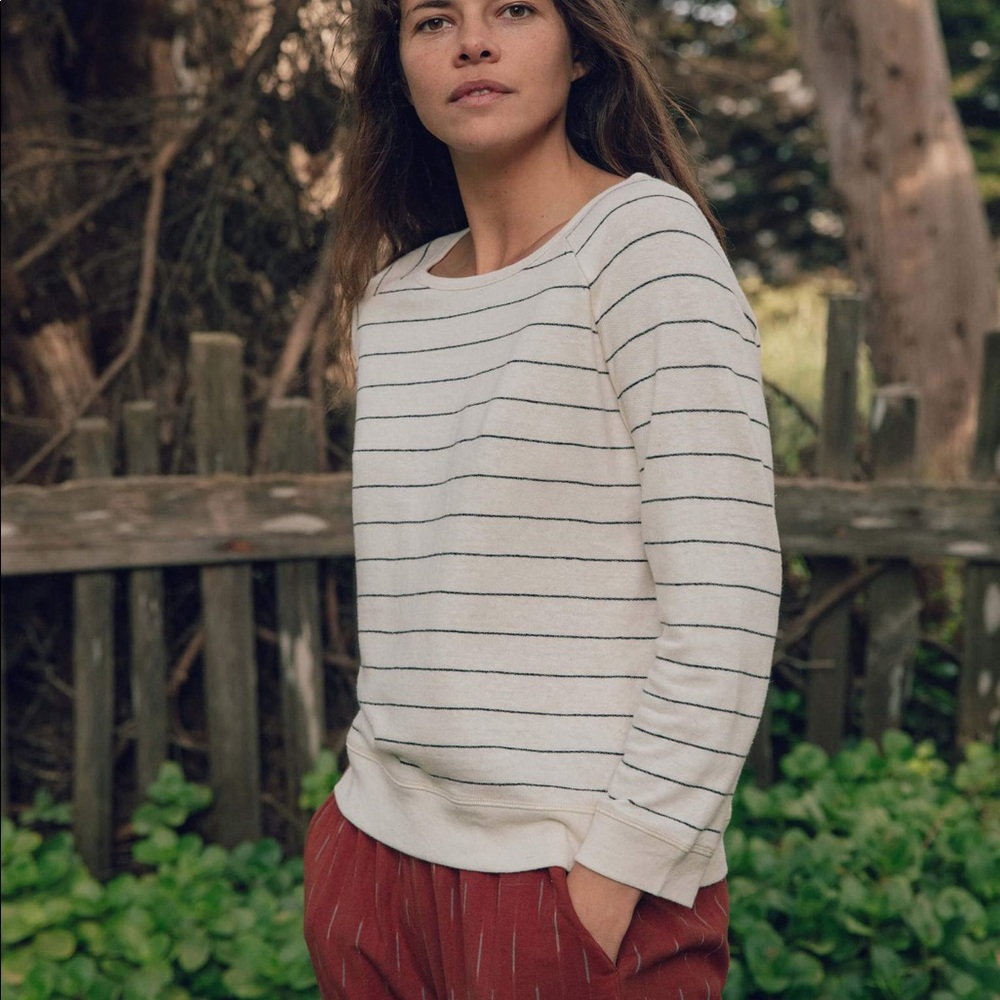 Mollusk Brigitte Sweatshirt Hemp crew stripe